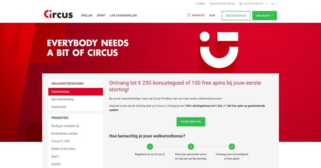 casino bonus pagina van circus.nl