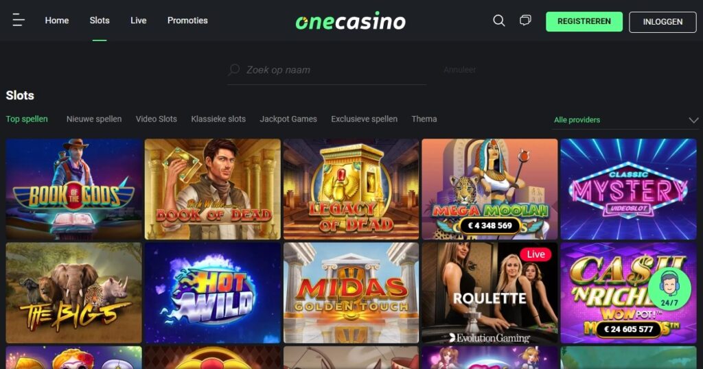 one casino slots pagina