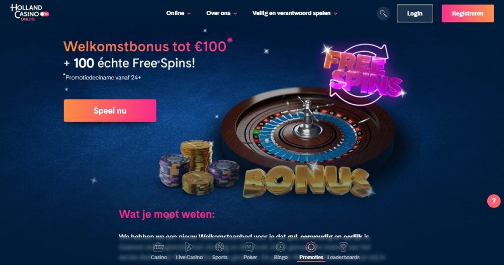 welkomstbonus van holland casino online