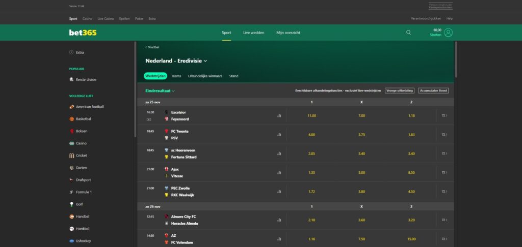 bet365 sportwedden pagina