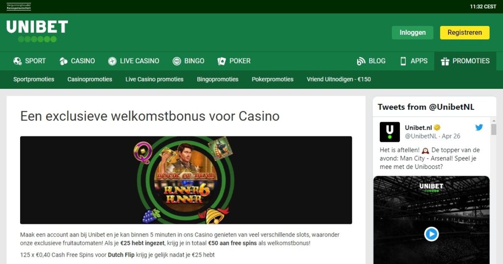 unibet welkomstbonus